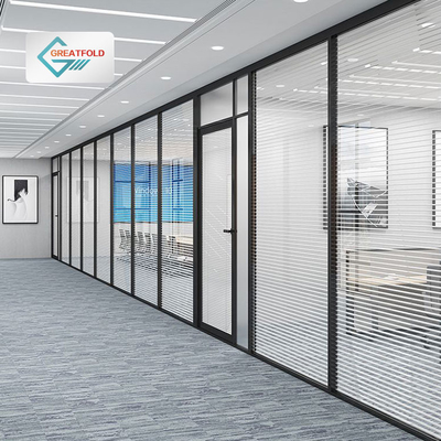 Contemporary Modern Design Tempered Glazed Floor To Ceiling Glass Partition Office Glass Wall Aluminum Soundproof Partition For Office